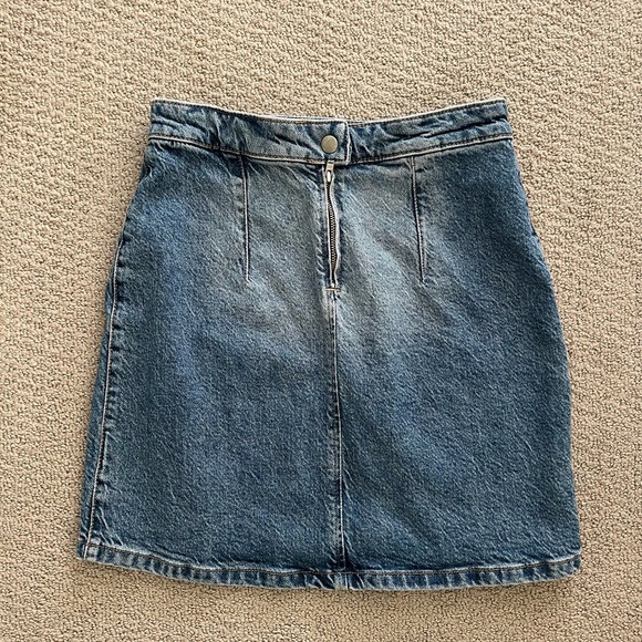 Free People Mini Jean Skirt with Zippers, Size 4 - Picture 2 of 3